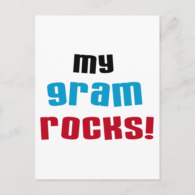 My Gram Rocks T-shirts and Gifts Postcard (Front)