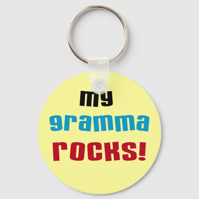 My Gramma Rocks T-shirts and Gifts Key Ring (Front)