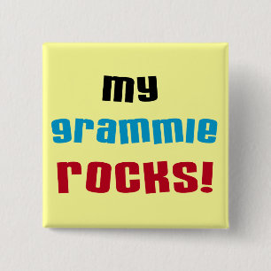 My Grammie Rocks T shirts and Gifts 15 Cm Square Badge