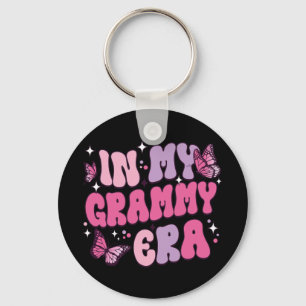 My Grammy Era Funny Butterfly Groovy Retro Mothers Key Ring