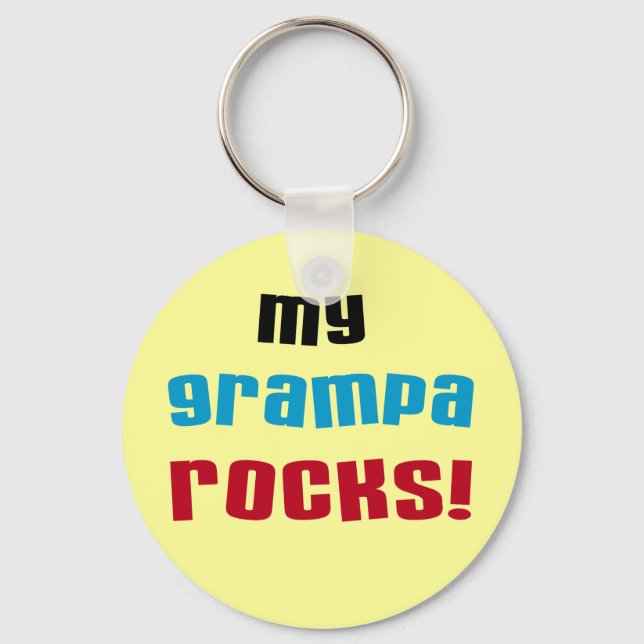 My Grampa Rocks T shirts and Gifts Key Ring (Front)