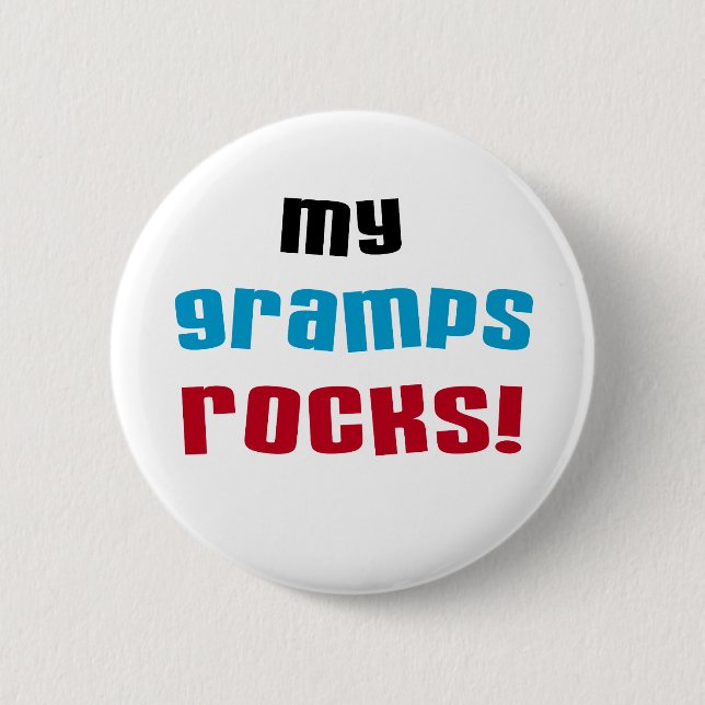 My Gramps Rocks T-shirts and Gifts 6 Cm Round Badge (Front)