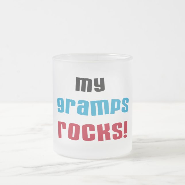 My Gramps Rocks T-shirts and Gifts Frosted Glass Coffee Mug (Center)
