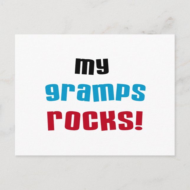 My Gramps Rocks T-shirts and Gifts Postcard (Front)