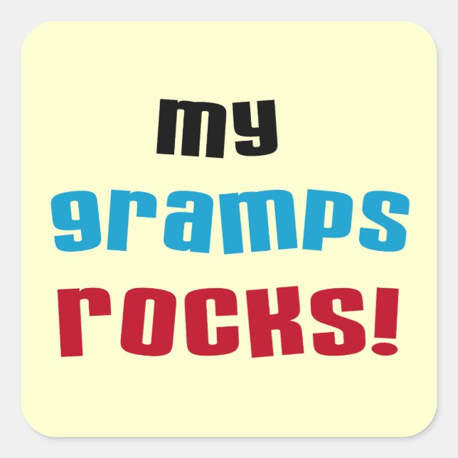 My Gramps Rocks T-shirts and Gifts Square Sticker (Front)
