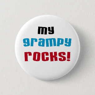 My Grampy Rocks T shirts and Gifts 6 Cm Round Badge