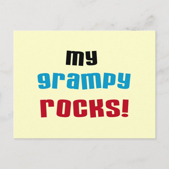 My Grampy Rocks T shirts and Gifts Postcard (Front)