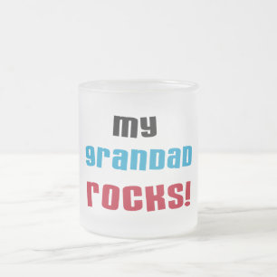 My Grandad Rocks T-shirts and Gifts Frosted Glass Coffee Mug