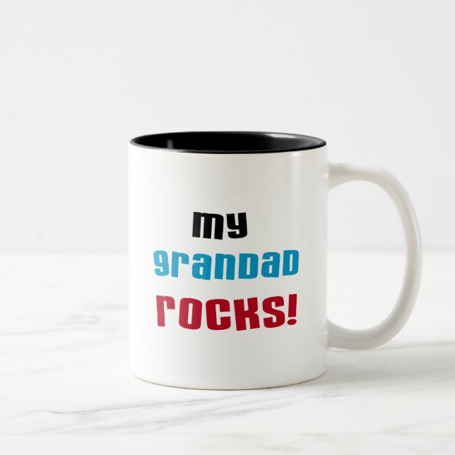 My Grandad Rocks T-shirts and Gifts Two-Tone Coffee Mug (Right)