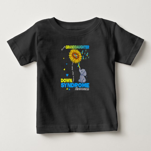 My Granddaughter Down Syndrome Awareness Cute Gift Baby T-Shirt (Front)