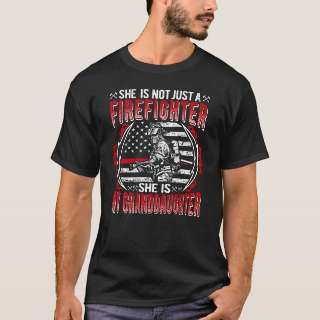 My Granddaughter Is Firefighter Proud Fire Grandma T-Shirt (Front)