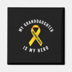 My Granddaughter Is My Hero Childhood Cancer Ribbo Magnet