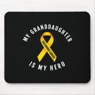 My Granddaughter Is My Hero Childhood Cancer Ribbo Mouse Pad