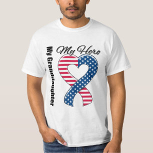 My Granddaughter My Hero Patriotic USA Ribbon T-Shirt