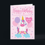 My Granddaughter Unicorn On Rainbow 9th Birthday Card<br><div class="desc">An adorable unicorn sitting on a rainbow surrounded by balloons and confetti. The top of the card has the hand lettered words 'Happy Birthday' while the heart shaped balloon has the hand lettered words 'one today'. The perfect card for your sweet granddaughter's 9th birthday from you!</div>