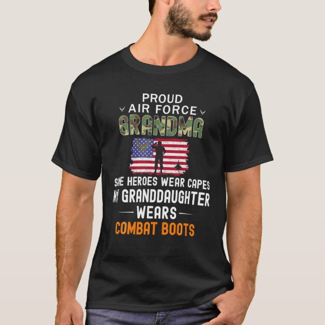 My Granddaughter Wears Combat Boots-Proud Air Forc T-Shirt (Front)