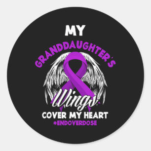 My Granddaughter's Wings Cover My Heart End Overdo Classic Round Sticker