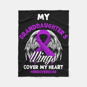My Granddaughter's Wings Cover My Heart End Overdo Fleece Blanket