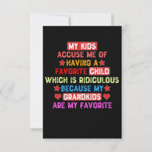 My Grandkids Are My Favourite - Grandmother Thank You Card