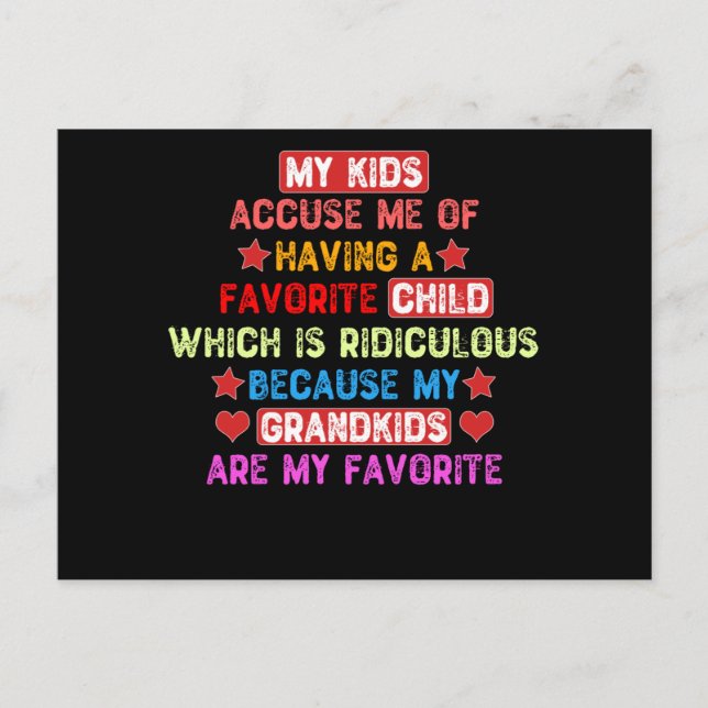 My Grandkids Are My Favourite Postcard (Front)