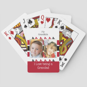 My grandkids love being a Grandad red white Playing Cards