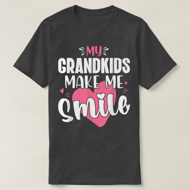 My Grandkids Make Me Smile Grandmother Gifts  T-Shirt (Design Front)