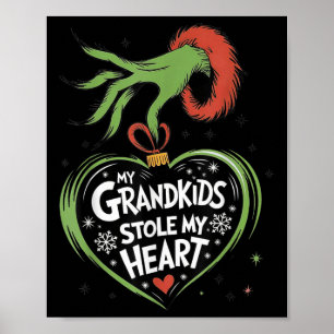 My Grandkids Stole My Heart Christmas Family Poster