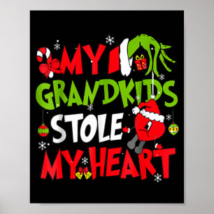My Grandkids Stole My Heart Christmas Xmas Family Poster