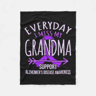 My Grandma Alzheimerheimer's Disease Awareness Rib Fleece Blanket