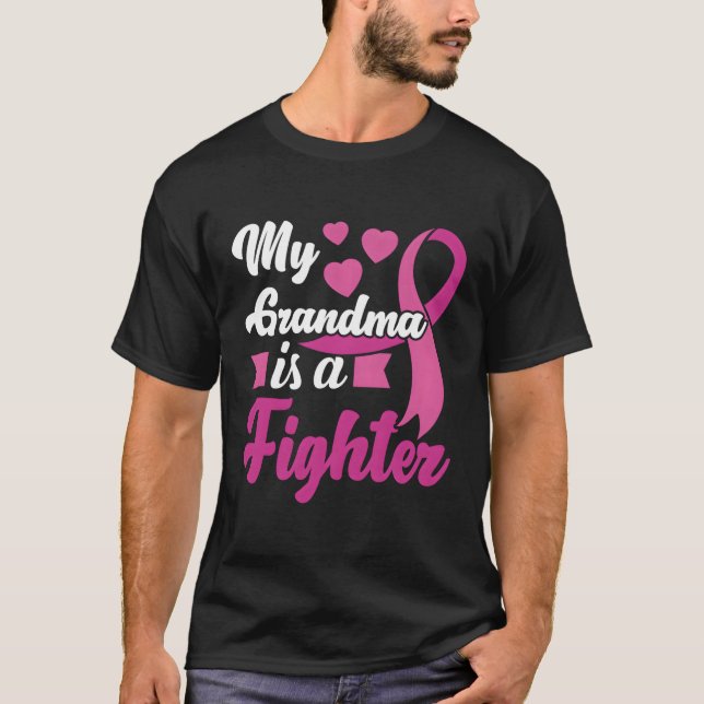 My Grandma Is A Fighter Breast Cancer Support T-Shirt (Front)