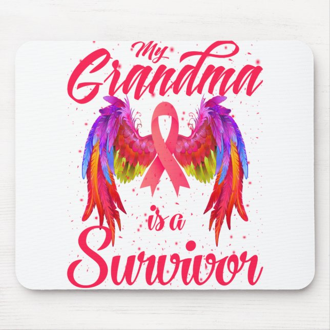 My Grandma Is A Survivor Breast Cancer Awareness Mouse Pad (Front)