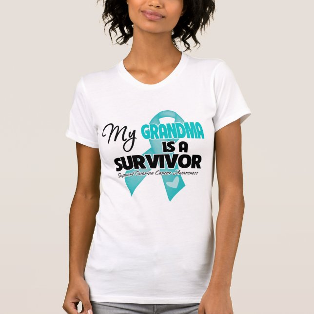 My Grandma is a Survivor - Ovarian Cancer T-Shirt (Front)