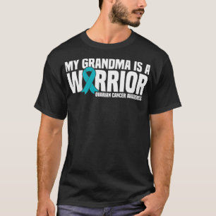 My Grandma is a Warrior Teal Ribbon Ovarian Cancer T-Shirt