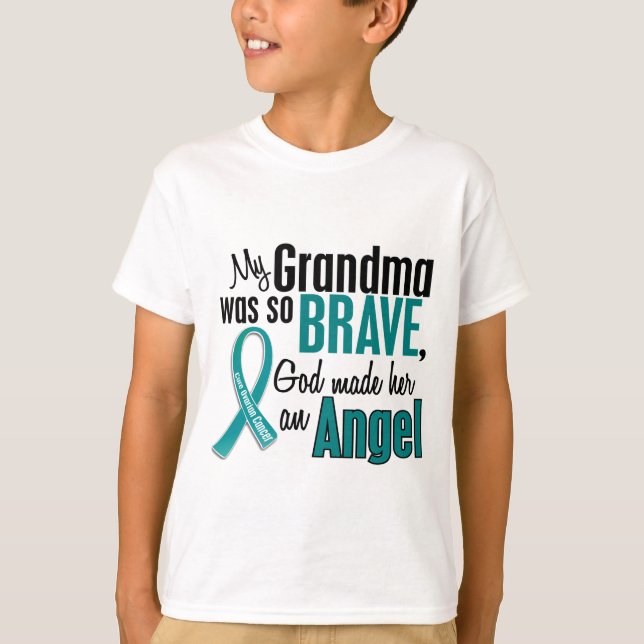 My Grandma Is An Angel 1 Ovarian Cancer T-Shirt (Front)