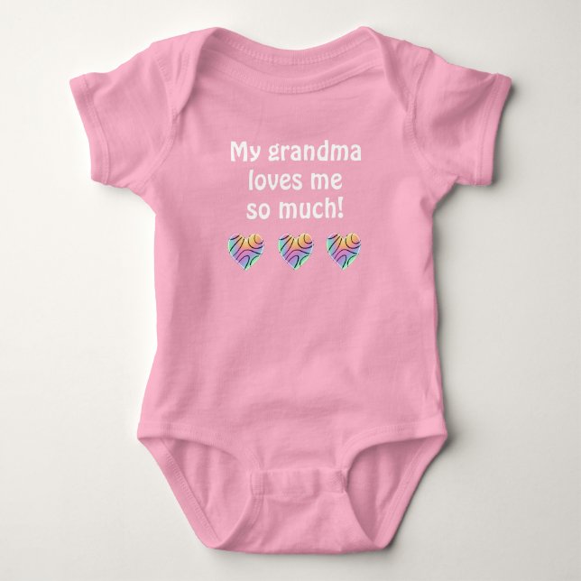 My Grandma Loves Me Baby Bodysuit (Front)