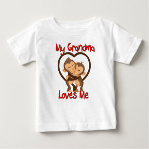 My Grandma Loves Me Monkey Baby T-Shirt