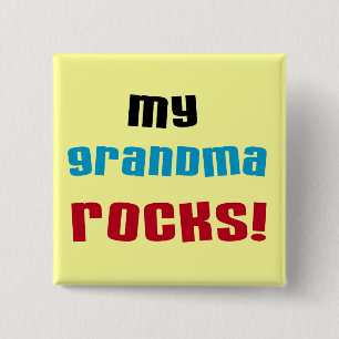 My Grandma Rocks T-shirts and Gifts 15 Cm Square Badge