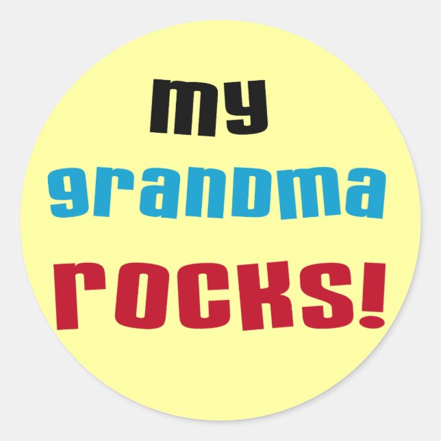 My Grandma Rocks T-shirts and Gifts Classic Round Sticker (Front)