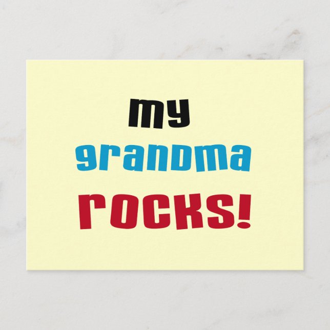 My Grandma Rocks T-shirts and Gifts Postcard (Front)