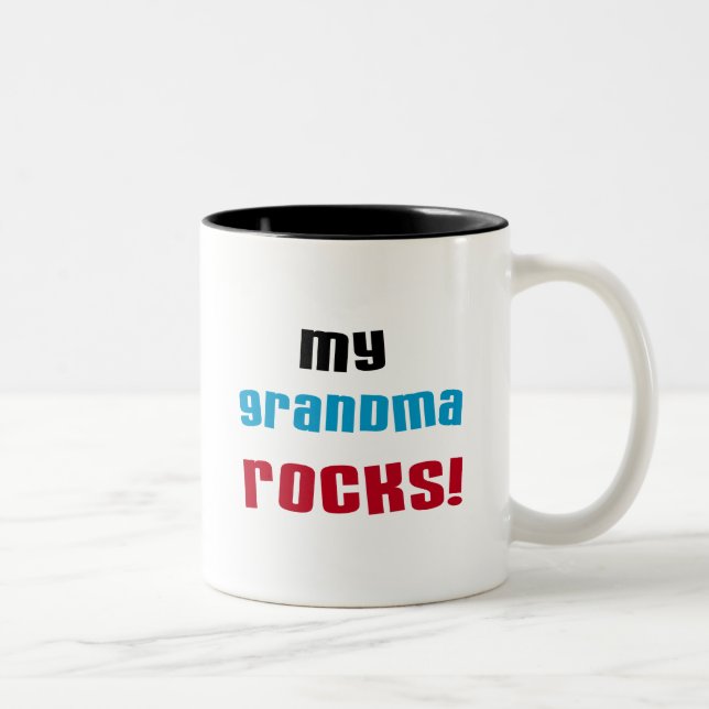 My Grandma Rocks T-shirts and Gifts Two-Tone Coffee Mug (Right)