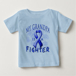 My Grandpa Is A Fighter Blue Baby T-Shirt