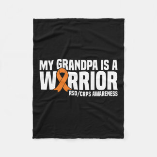 My Grandpa Is A Warrior Orange Ribbon Rsdcrps Awar Fleece Blanket