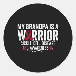 My Grandpa Is A Warrior Sca Sickle Cell Anaemia Aw Classic Round Sticker