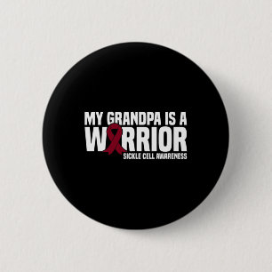 My Grandpa is a Warrior Sickle Cell Awareness  6 Cm Round Badge