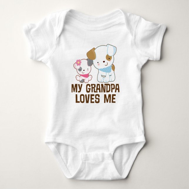 My Grandpa Loves Me Baby Girl grandchild tee (Front)