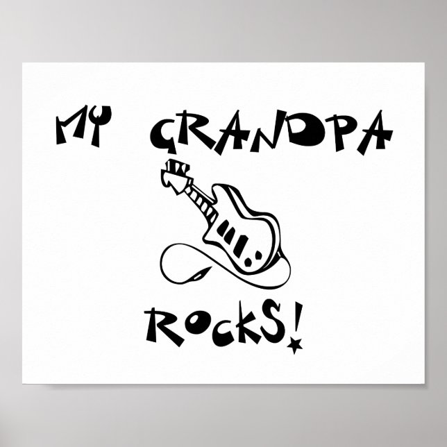 My Grandpa Rocks guitar Poster (Front)