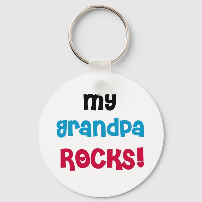 My Grandpa Rocks Key Ring (Front)