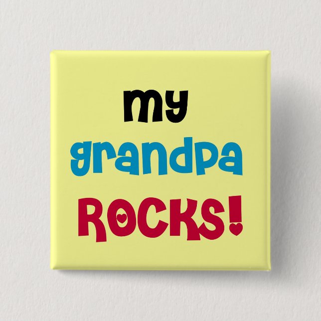 My Grandpa Rocks Tshirts and Gifts 15 Cm Square Badge (Front)