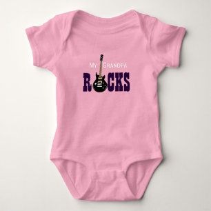 "My Grandpa Rocks!" with electric guitar Baby Bodysuit