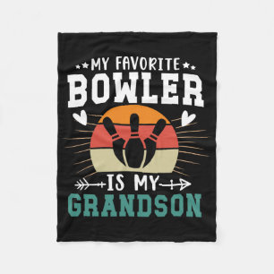 My Grandson Bowling Grandma Of A Bowler Grandmothe Fleece Blanket